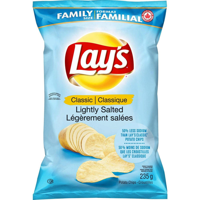 Lay's Classic Lightly Salted Potato Chips, 235g/8.3oz - CanadaGrocery