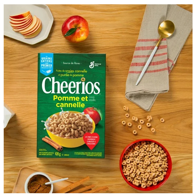 Apple Cinnamon Cheerios Breakfast Cereal, Whole Grains, 420g
