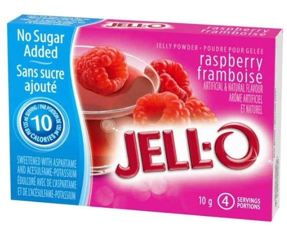 Jell-O Raspberry Jelly Powder Light, Gelatin Mix, 10g