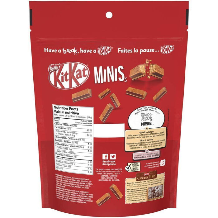 Kit Kat Minis Made With Superior Canadian Chocolate 380g Large Pouch