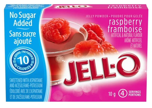 Jell-O Raspberry Jelly Powder Light, Gelatin Mix, 10g