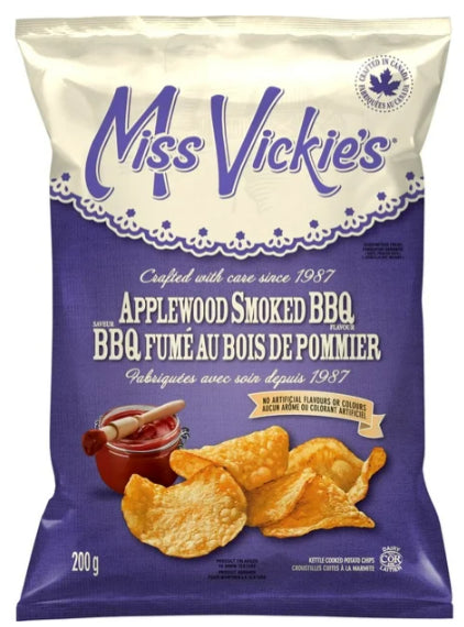 Miss Vickie's Applewood Smoked BBQ Kettle Cooked Potato Chips, 200g