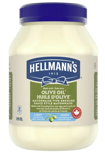 Hellmann's Half Fat Light Mayonnaise With Extra Virgin Olive Oil 890mL