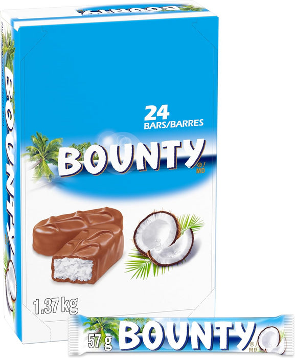 Bounty Coconut Chocolate Bars, 2oz Each 24 Full Size Bars