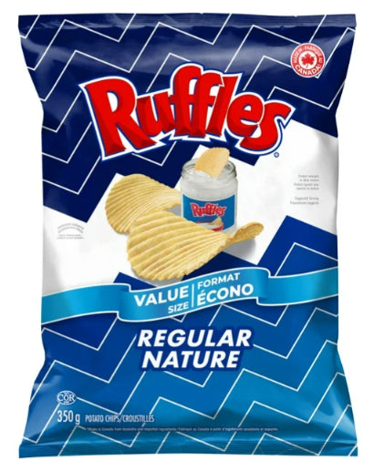 Ruffles Regular Potato Chips, 350g (Imported from Canada)