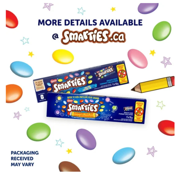 Nestle Smarties Chocolate Strips 9 Mini Boxes, 90g