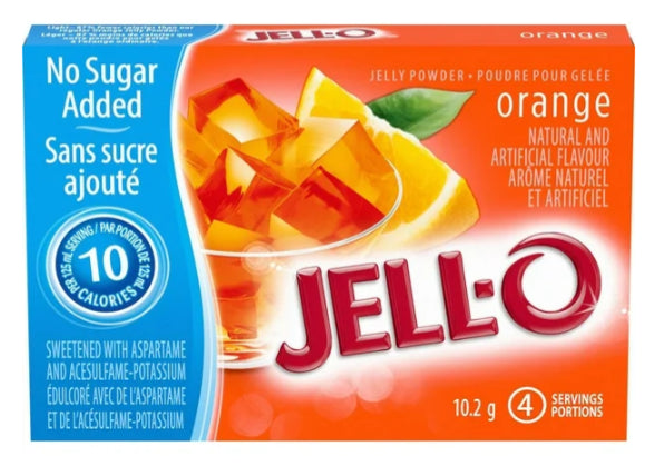 Jell-O Orange Jelly Powder Light, Gelatin Mix, 10.2g