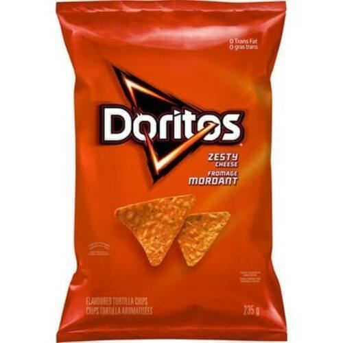 Doritos Zesty Cheese Tortilla Chips, 235g/8.3oz BAG