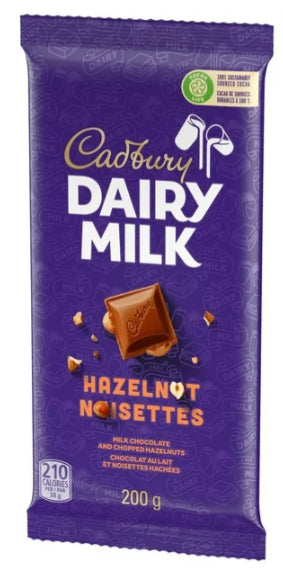 Cadbury Dairy Milk Hazelnut Chocolate Bars, 200g