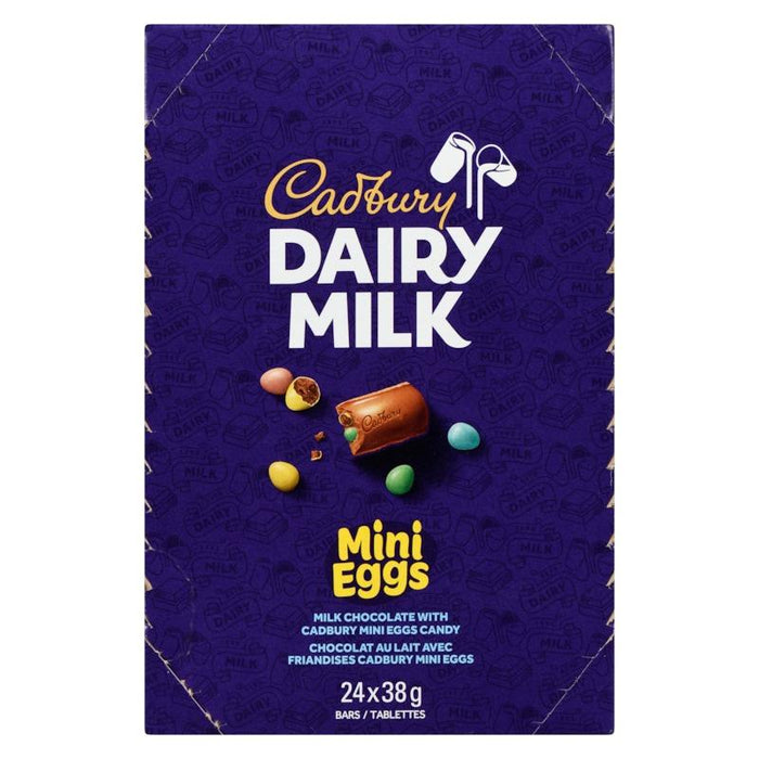 Cadbury Dairy Milk Mini Eggs Chocolate Bars Case, 24x38g