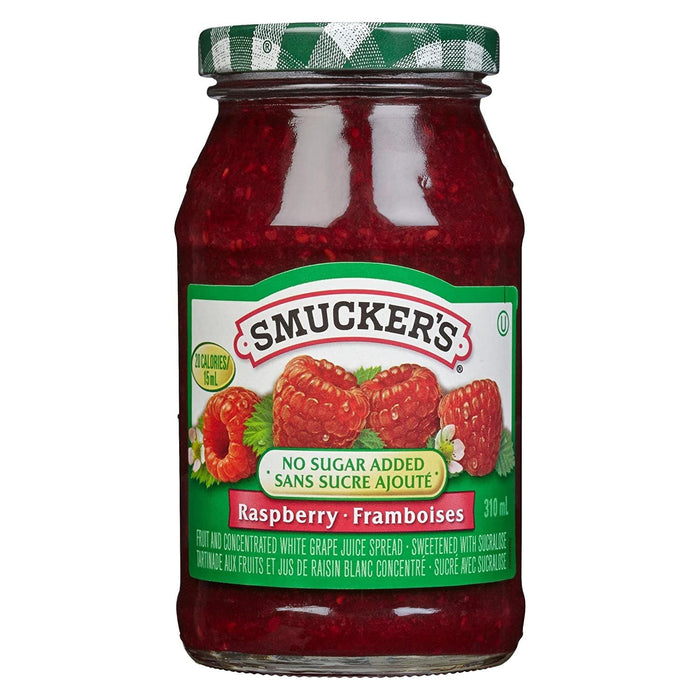 Smucker's No Sugar Added Raspberry Jam, 310ml/10.4oz (Pack of 2)