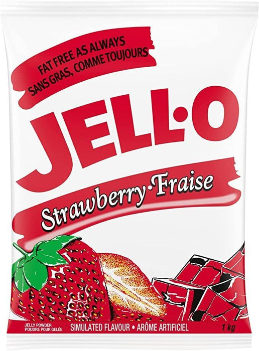 Jell-O Strawberry Jelly Powder Gelatin Mix, 1kg/2.2lbs