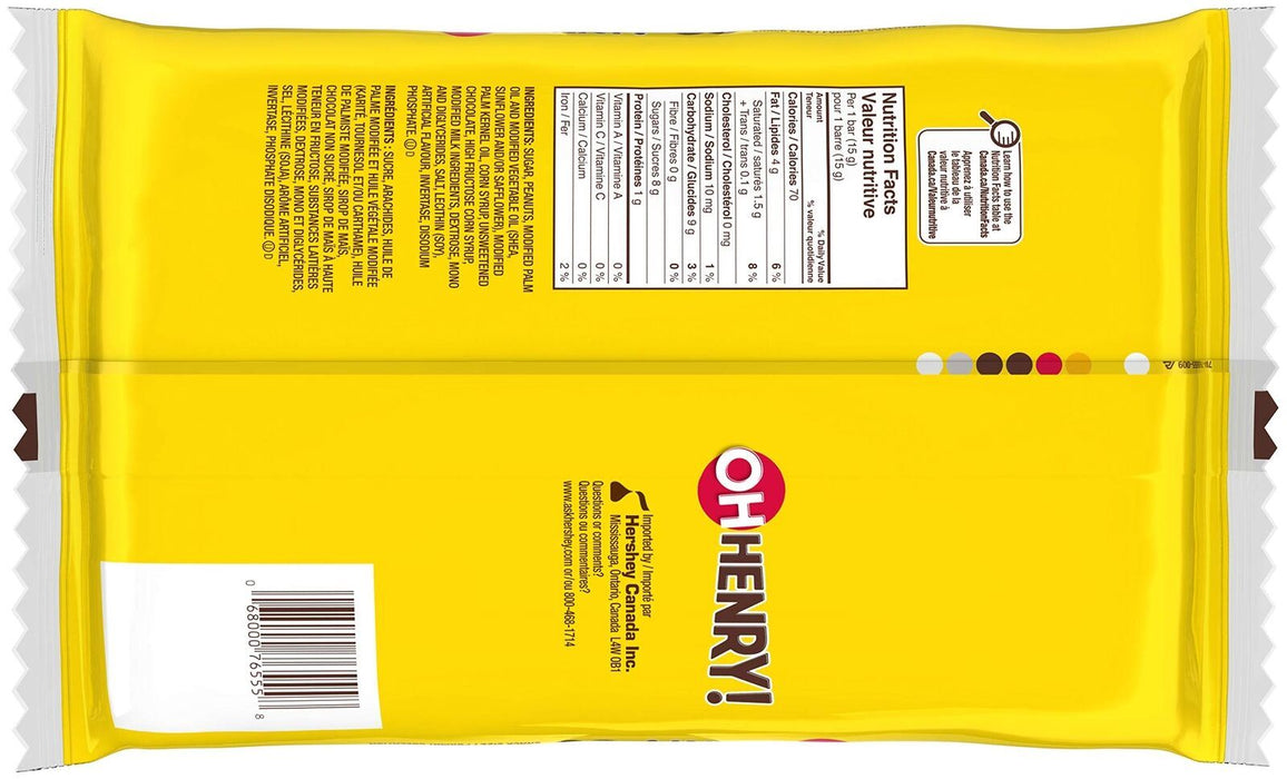 OH HENRY! Halloween Mini Chocolate Candy Bars, 30 Count, 450g/1LB