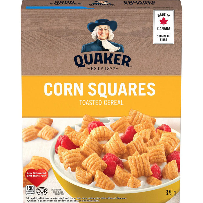 Quaker, Corn Squares, Toasted Cereal, 375g/13oz