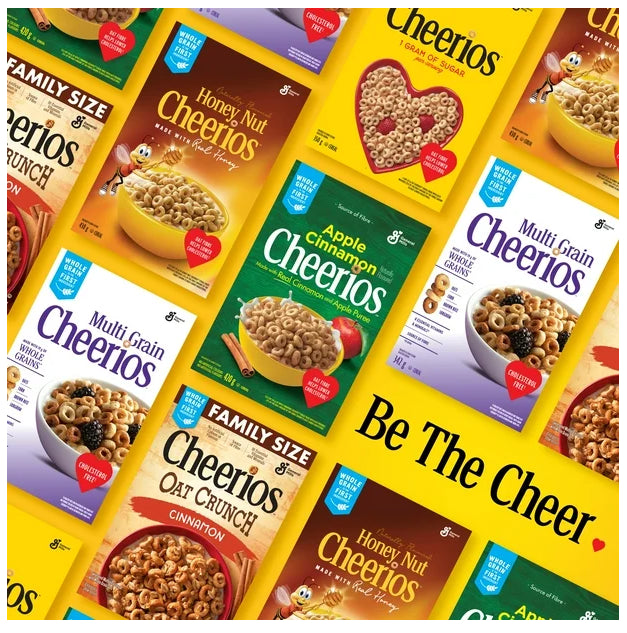 Canadian Honey Nut Cheerios Breakfast Cereal, Family Size, Whole Grains, 725g
