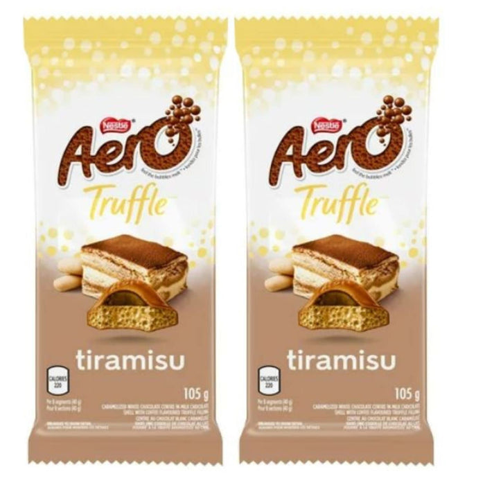 Aero Truffle Tiramisu Milk Chocolate Bar, 105g/3.7oz Each 2 Large Bars - CanadaGrocery