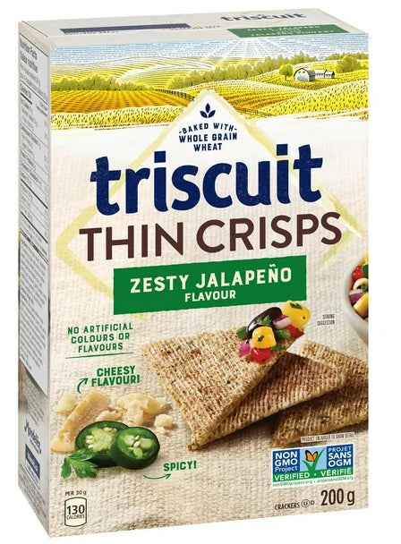 Triscuit Thin Crisps Zesty Jalapeno Crackers, 200g