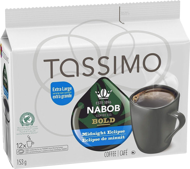 Tassimo Nabob Bold Midnight Eclipse Coffee 12 Count Each 4 Boxes