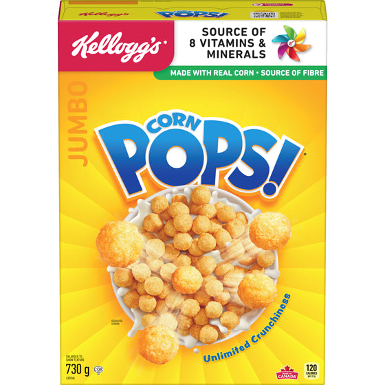 Kellogg's Corn Pops Cereal Jumbo Size 730g/25.8oz - CanadaGrocery