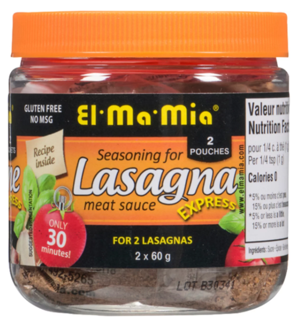 El-Ma-Mia Lasagna Meat Sauce 2 Pouches Seasoning 120g