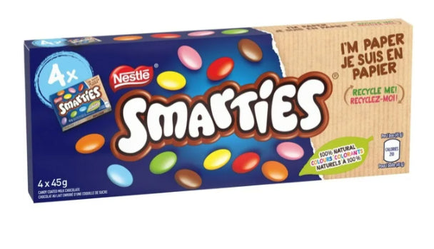 Nestle Smarties Candy Coated Milk Chocolate Multipack, 4 x 45g