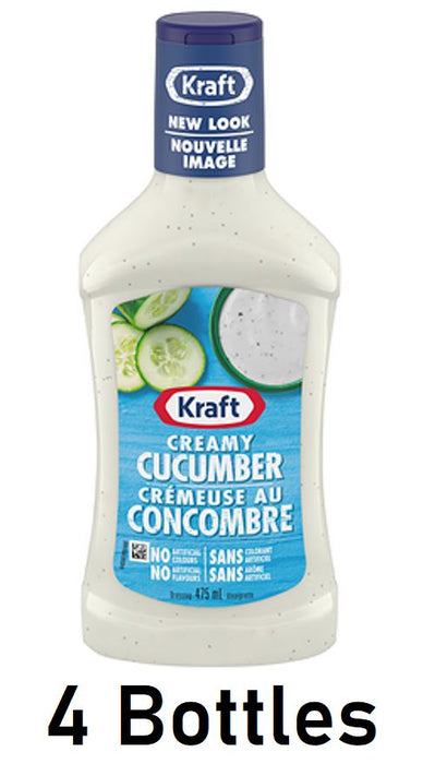 Kraft Creamy Cucumber Salad Dressing 475ml Each 4 Bottles