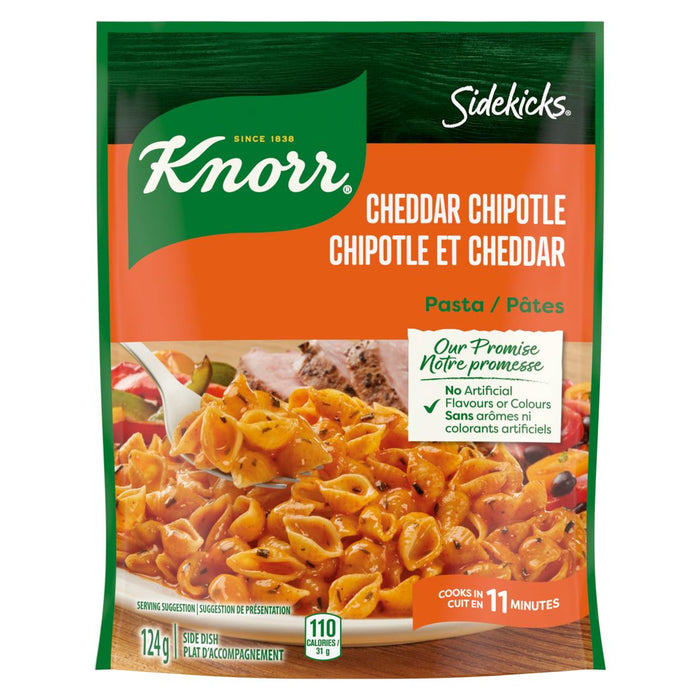 Knorr Sidekicks Cheddar Chipotle Pasta Side Dish 124g Each 8 Pouches