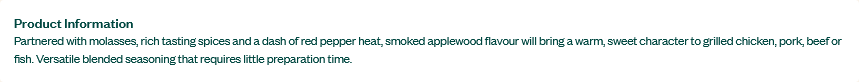 Club House La Grille Smouldering Smoked Applewood Seasoning 168g