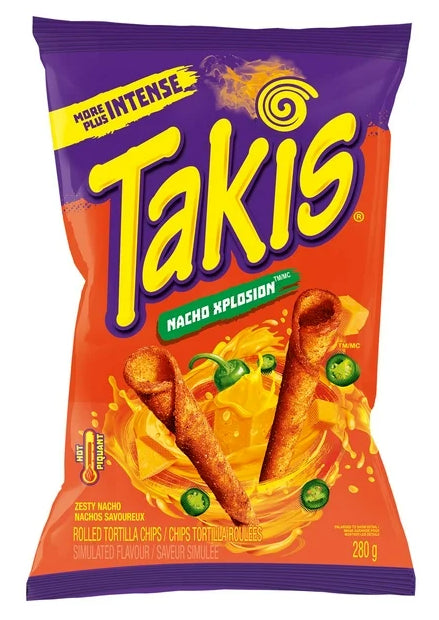 Takis Xplosion Zesty Nacho Cheese Rolled Tortilla Chips, 280g