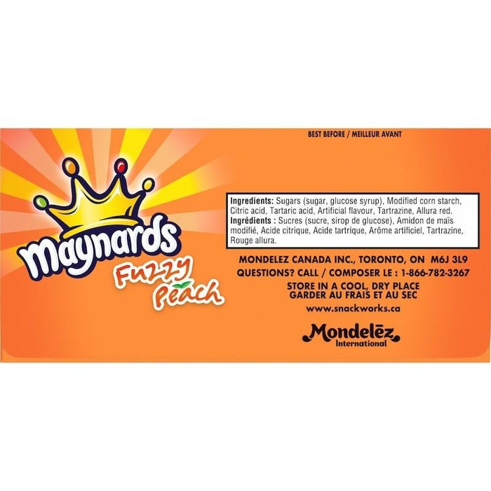 Maynards Fuzzy Peach Gummy Candy Case, 18x64g