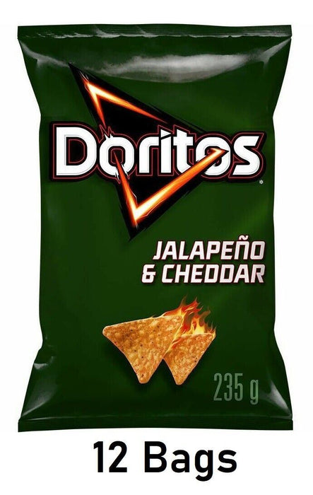 Doritos Jalapeño & Cheddar Tortilla Chips 235g Each From Canada 12 Bags