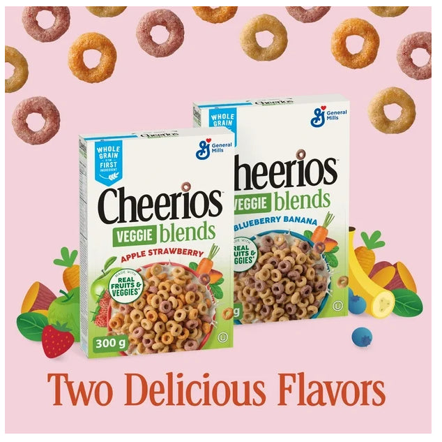 Cheerios Veggie Blends Apple Strawberry, Whole Grains, 300g