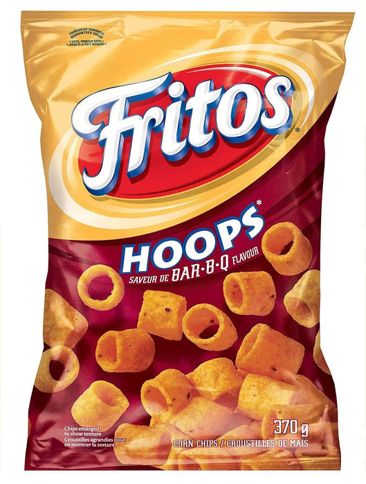 Frito Hoops BBQ Large Bag 370g Each 3 Bags