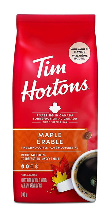 Tim Hortons Maple Coffee, Fine Grind, Medium Roast, 300g/10.6oz BAG