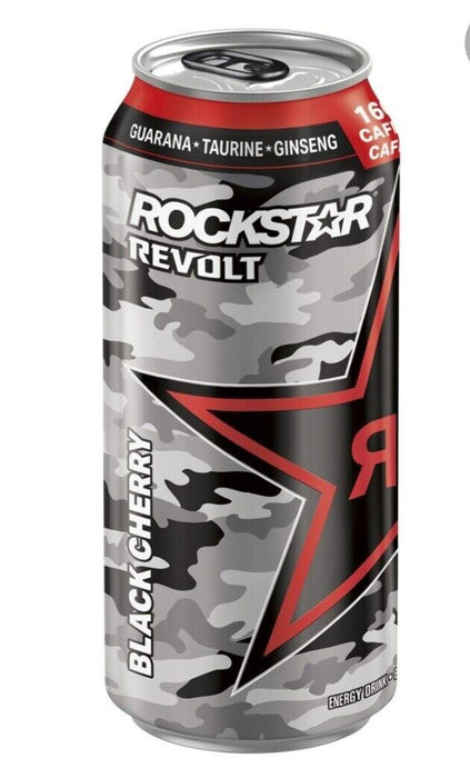 Rockstar Revolt Black Cherry Energy Drink 16 oz Each 6 Cans