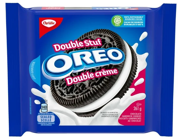 Oreo Double Stuf Chocolate Sandwich Cookies, 261g