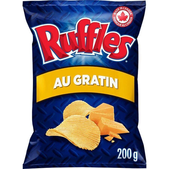 Ruffles Au Gratin Cheddar Potato Chips 200g/7.05oz, 4 BAGS