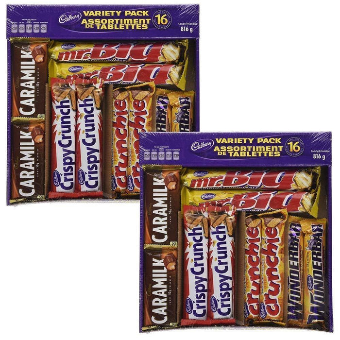 Cadbury 32 Full Size Bars Pack Wunderbar Caramilk Mr Big Crunchie Crispy Crunch