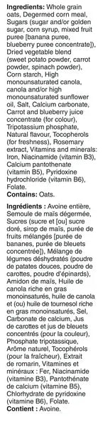 Cheerios Veggie Blends Blueberry Banana Cereal, Whole Grains, 300g