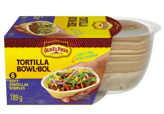 Old El Paso Soft Tortilla Bowls, Flour Tortillas, 8 Count, 189g