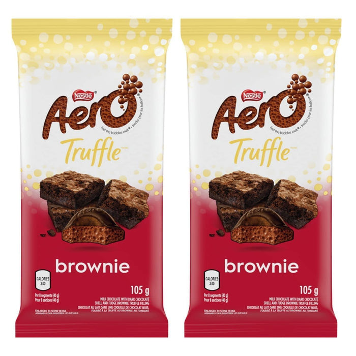 Aero Truffle Brownie Bar, 105g/3.7oz Each 2 Large Bars