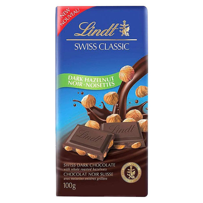 Lindt Swiss Classic Dark Hazelnut Chocolate, 100g