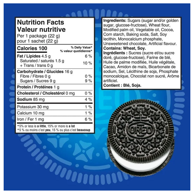 Oreo Original Chocolate Sandwich Cookies, 20 Packs, 440g