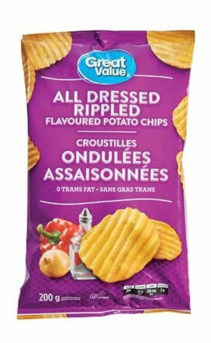 Great Value All Dressed Potato Chips, 200g/7.1oz Bag