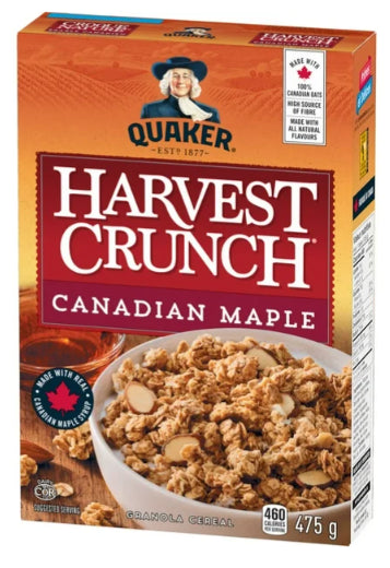 Quaker Harvest Crunch Canadian Maple Granola Cereal, 475g