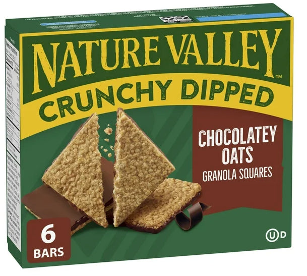 Nature Valley Crunchy Granola Bars, Dipped Chocolatey Oats Granola Squares, 6 ct, 132g