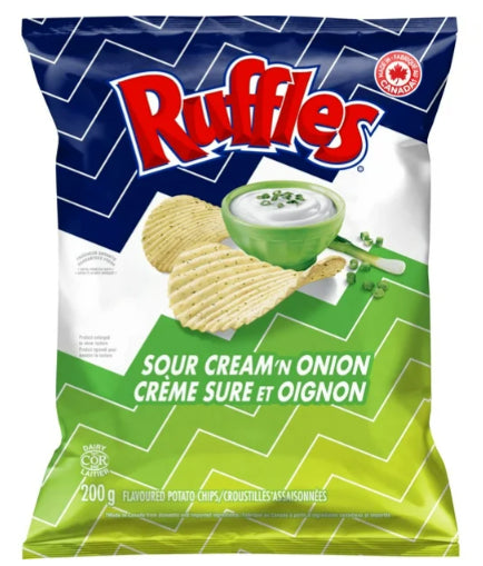 Ruffles Sour Cream 'n Onion Flavored Potato Chips, 200g