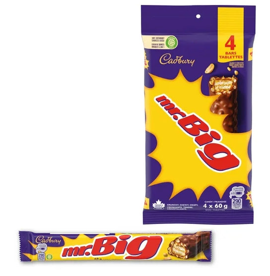 Cadbury Mr. Big, Multipack Chocolate Bars 4ct, 240g