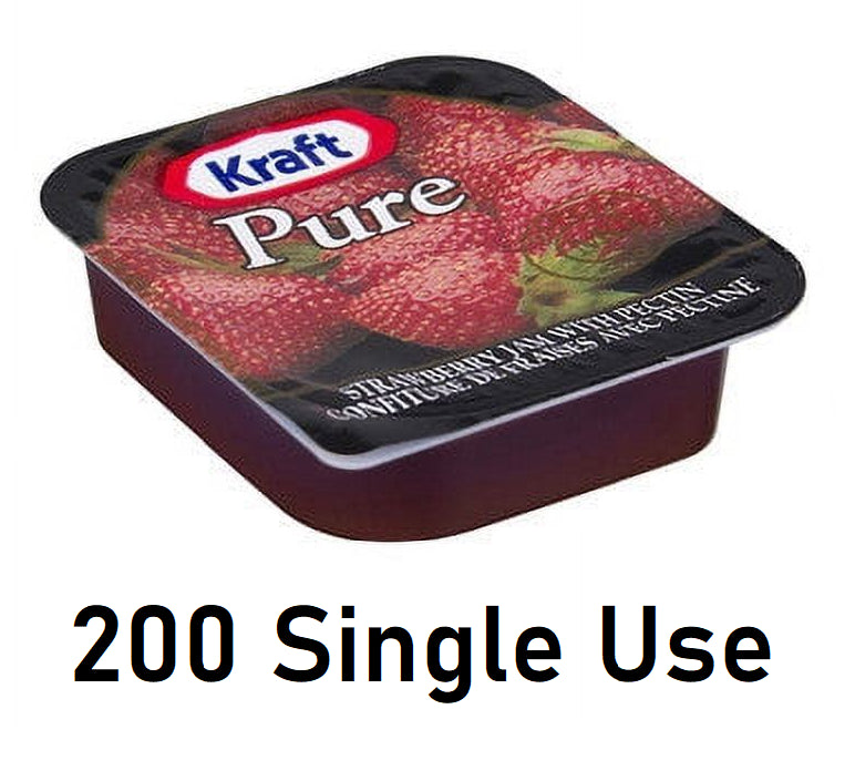 Kraft Pure Strawberry Jam, 16ml Packets, 200 Count