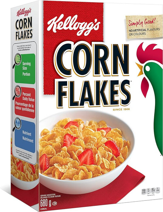 Kellogg's Corn Flakes Cereal, 680g/23.98oz - CanadaGrocery